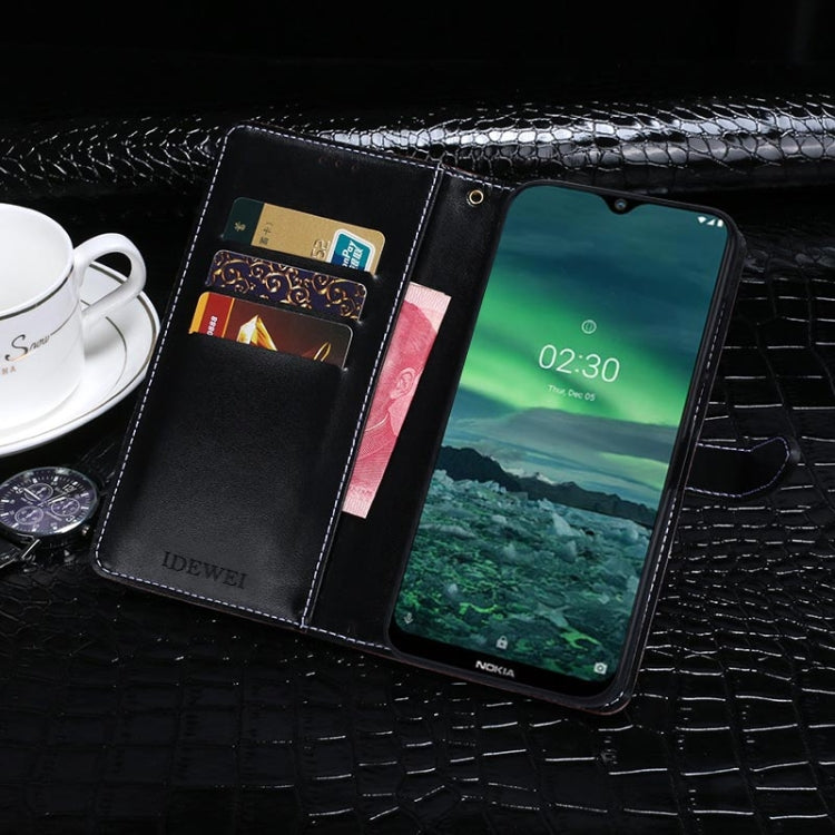 For Nokia 2.3 idewei Crocodile Texture Horizontal Flip Leather Case with Holder & Card Slots & Wallet(Dark Blue) - Nokia Cases by idewei | Online Shopping UK | buy2fix