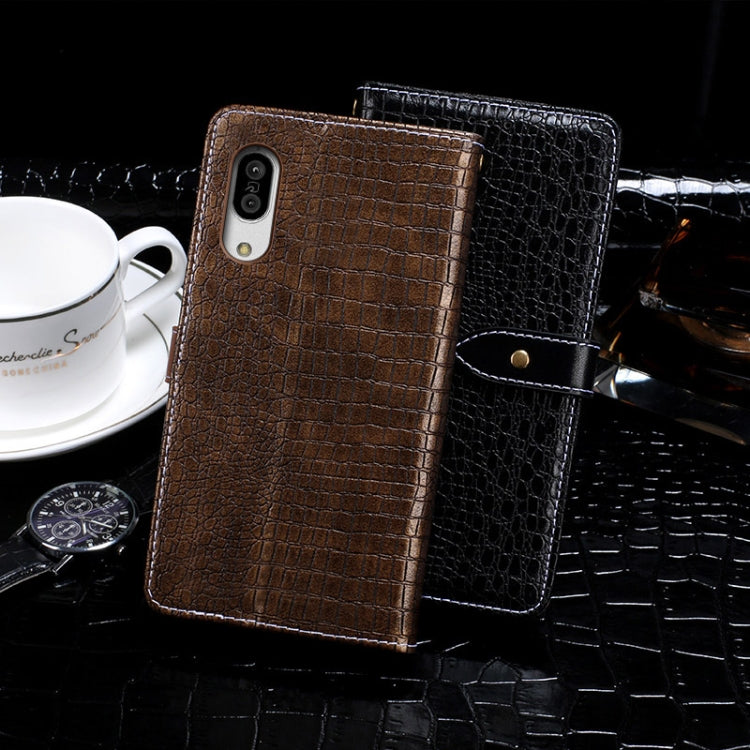 For Sharp Aquos Sense3 idewei Crocodile Texture Horizontal Flip Leather Case with Holder & Card Slots & Wallet(Black) - More Brand by idewei | Online Shopping UK | buy2fix