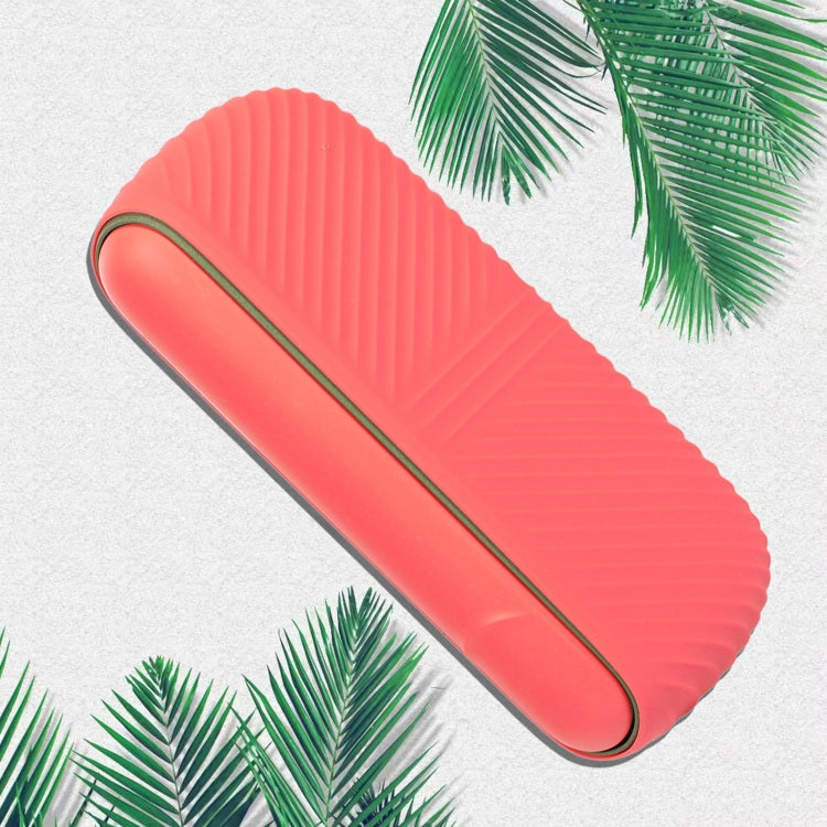 For IQOS ILUMA Silicone Electronic Cigarette Case Charging Compartment With Side Cover(Rose Red) by buy2fix