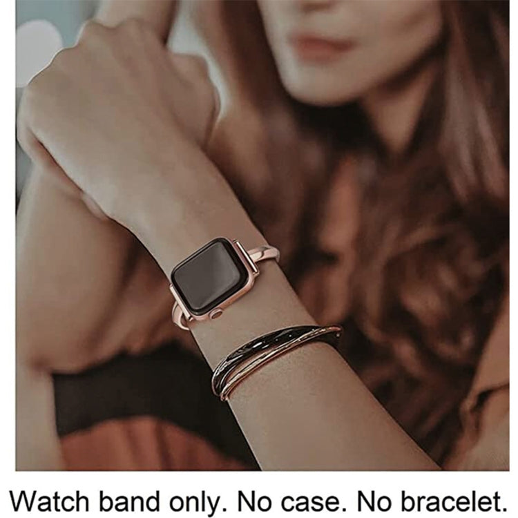 Stainless Steel Bracelet Watch Band For Apple Watch Series 9&8&7 41mm / SE 3&SE 2&6&SE&5&4 40mm / 3&2&1 38mm(Black) by buy2fix