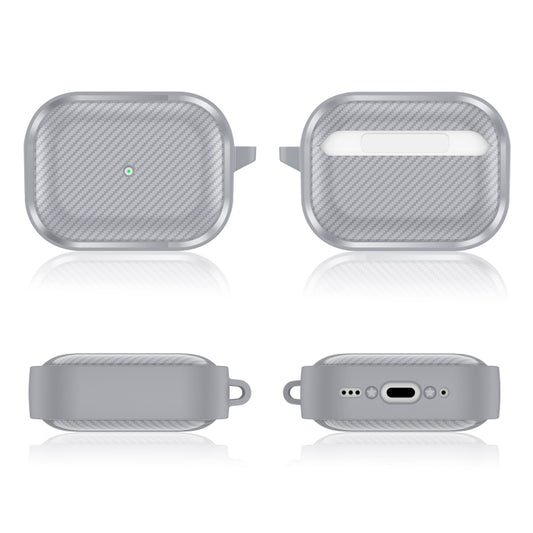 For AirPods Pro 2 Photo Frame Carbon Fiber Series Earphone Case(Dark Grey) by buy2fix
