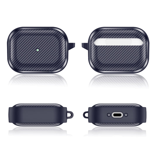 For AirPods Pro Photo Frame Carbon Fiber Series Earphone Case(Dark Blue) by buy2fix