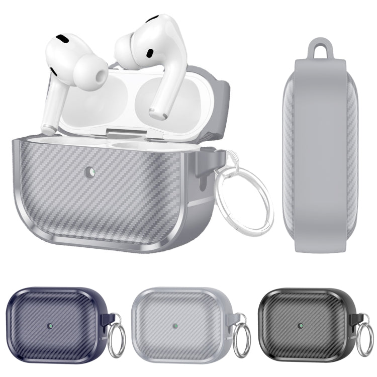 For AirPods Pro Photo Frame Carbon Fiber Series Earphone Case(Dark Blue) by buy2fix