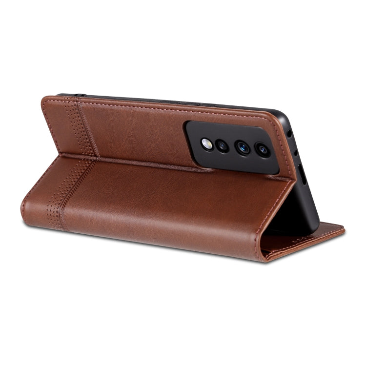 For Honor 80 GT AZNS Magnetic Calf Texture Flip Leather Phone Case(Dark Brown) - Honor Cases by AZNS | Online Shopping UK | buy2fix