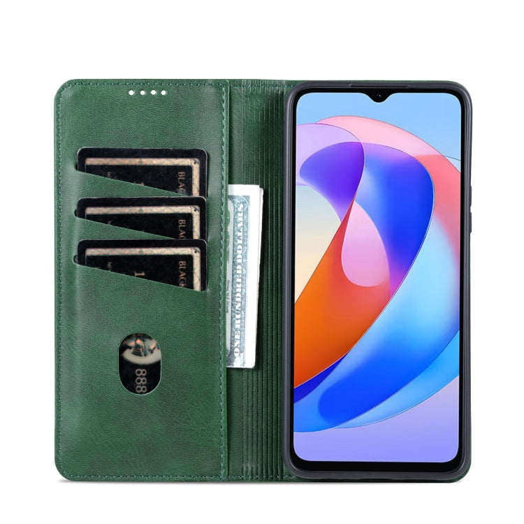 For Honor Play 40 AZNS Magnetic Calf Texture Flip Leather Phone Case(Dark Green) - Honor Cases by AZNS | Online Shopping UK | buy2fix
