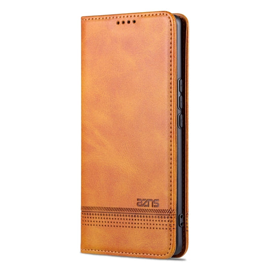 For Honor X50 AZNS Magnetic Calf Texture Flip Leather Phone Case(Light Brown) - Honor Cases by AZNS | Online Shopping UK | buy2fix