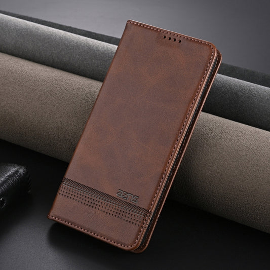 For Honor Play 50/Play 50m 5G AZNS Magnetic Calf Texture Flip Leather Phone Case(Dark Brown) by AZNS