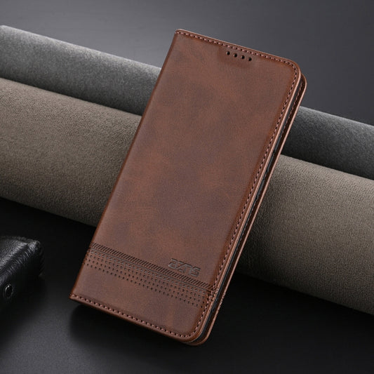 For Honor 200 AZNS Magnetic Calf Texture Flip Leather Phone Case(Dark Brown) by AZNS
