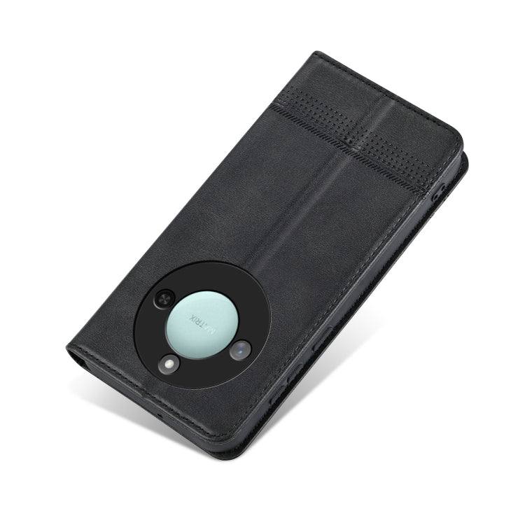 For Honor X60 AZNS Magnetic Calf Texture Flip Leather Phone Case(Black) - Honor Cases by AZNS | Online Shopping UK | buy2fix