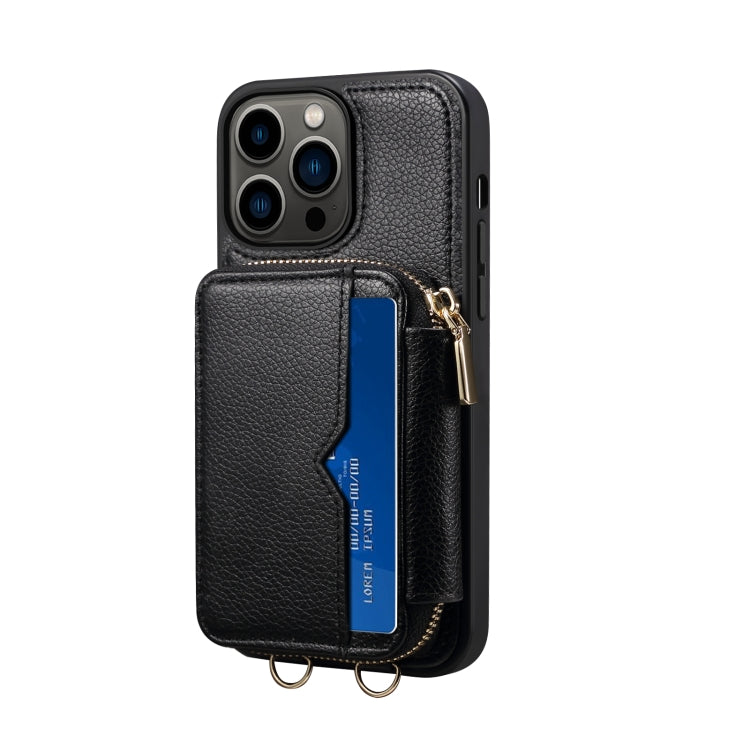 For iPhone 14 Pro Max Zipper Card Slot Phone Case(Black) - iPhone 14 Pro Max Cases by buy2fix | Online Shopping UK | buy2fix