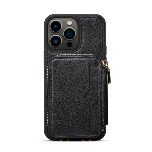 For iPhone 13 Pro Max Zipper Card Slot Phone Case(Black) - iPhone 13 Pro Max Cases by buy2fix | Online Shopping UK | buy2fix