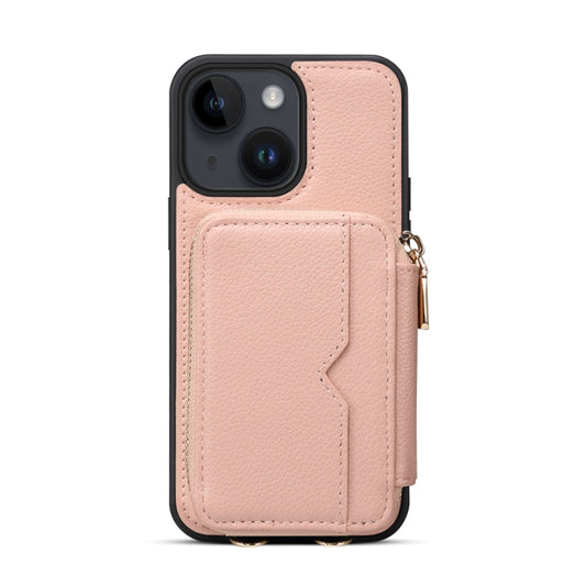 For iPhone 13 Zipper Card Slot Phone Case(Pink) - iPhone 13 Cases by buy2fix | Online Shopping UK | buy2fix