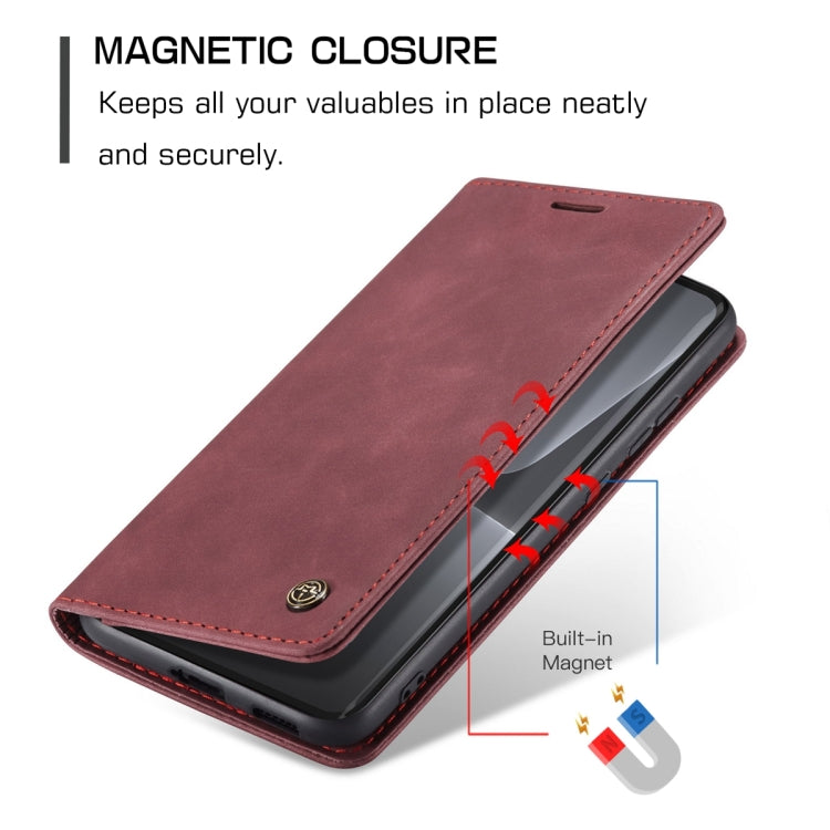 For Xiaomi 13 Lite CaseMe 013 Multifunctional Horizontal Flip Leather Phone Case(Wine Red) by CaseMe