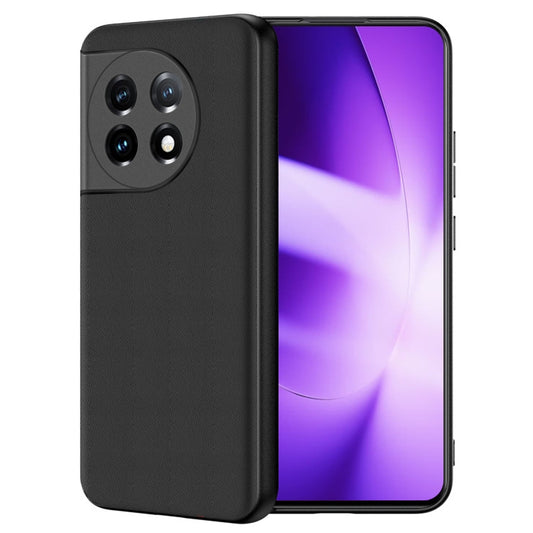 For OnePlus 11 Ultra-thin Lambskin Leather Phone Case(Black) by buy2fix