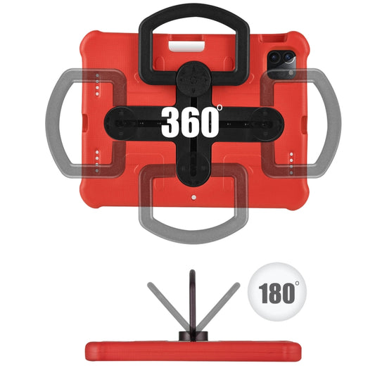 Shield 360 Rotation Handle EVA Shockproof PC Tablet Case For iPad Air 11 2024/Pro 11 2018/2020/2021/Air 4/Air 5 10.9(Red Black) by buy2fix