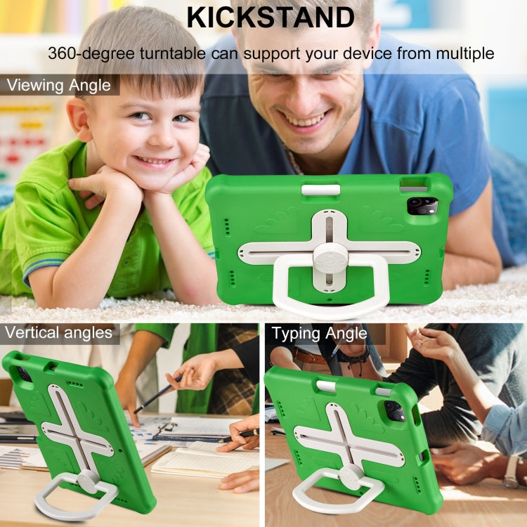 Shield 360 Rotation Handle EVA Shockproof PC Tablet Case For iPad Air 11 2024/Pro 11 2018/2020/2021/Air 4/Air 5 10.9(Green Beige) by buy2fix