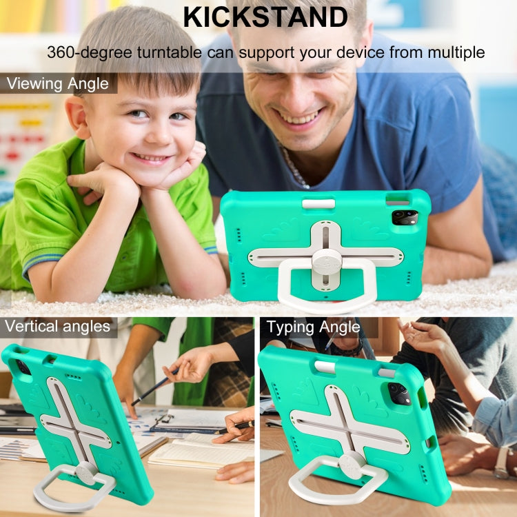 Shield 360 Rotation Handle EVA Shockproof PC Tablet Case For iPad Air 11 2024/Pro 11 2018/2020/2021/Air 4/Air 5 10.9(Mint Green Beige) by buy2fix