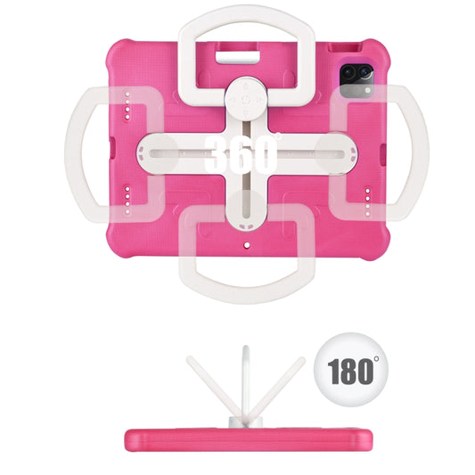 Shield 360 Rotation Handle EVA Shockproof PC Tablet Case For iPad Air 11 2024/Pro 11 2018/2020/2021/Air 4/Air 5 10.9(Rose Red Beige) by buy2fix