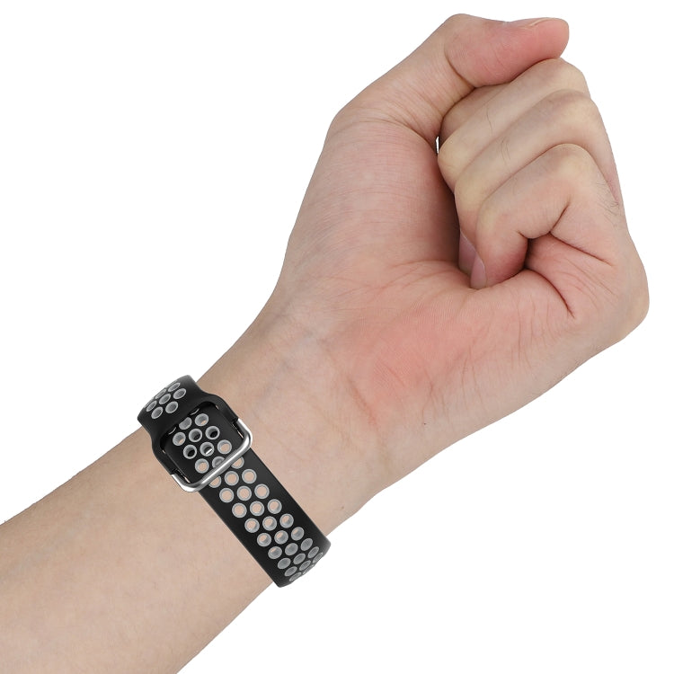 For Honor Watch GS 3i 22mm Sports Two-tone Silicone Watch Band(White Black) by buy2fix