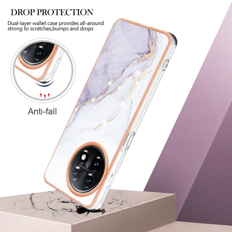 For OnePlus 11 Electroplating Marble Dual-side IMD Phone Case(White 006) - OnePlus Cases by buy2fix | Online Shopping UK | buy2fix