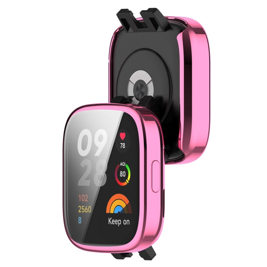 For Redmi Watch 3 Full Coverage TPU Electroplating Watch Protective Case(Pink) by buy2fix
