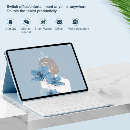 For Lenovo Tab M10 Plus 10.6 3rd Gen 2022 LX106 Square Keys Detachable Bluetooth Keyboard Leather Tablet Case(Pink) by buy2fix