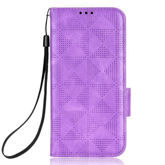 For Blackview A85 Symmetrical Triangle Leather Phone Case(Purple) by buy2fix