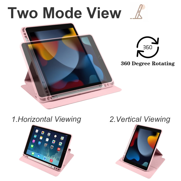 For iPad Air / Air 2 / 9.7 2018 / 2017 Acrylic 360 Degree Rotation Holder Tablet Leather Case(Pink) - iPad 9.7 (2018) & (2017) Cases by buy2fix | Online Shopping UK | buy2fix