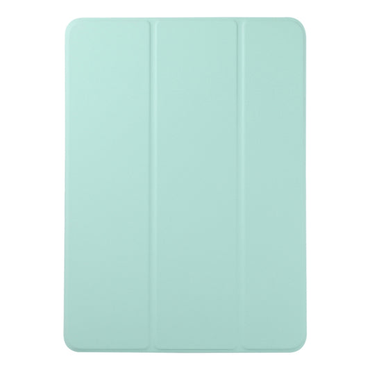 For iPad Air 13 2024 / Pro 12.9 2020 Non-buckle Double-sided Magnetic Flip Leather Tablet Case With Holder & Sleep / Wake-up Function(Light Green) by buy2fix