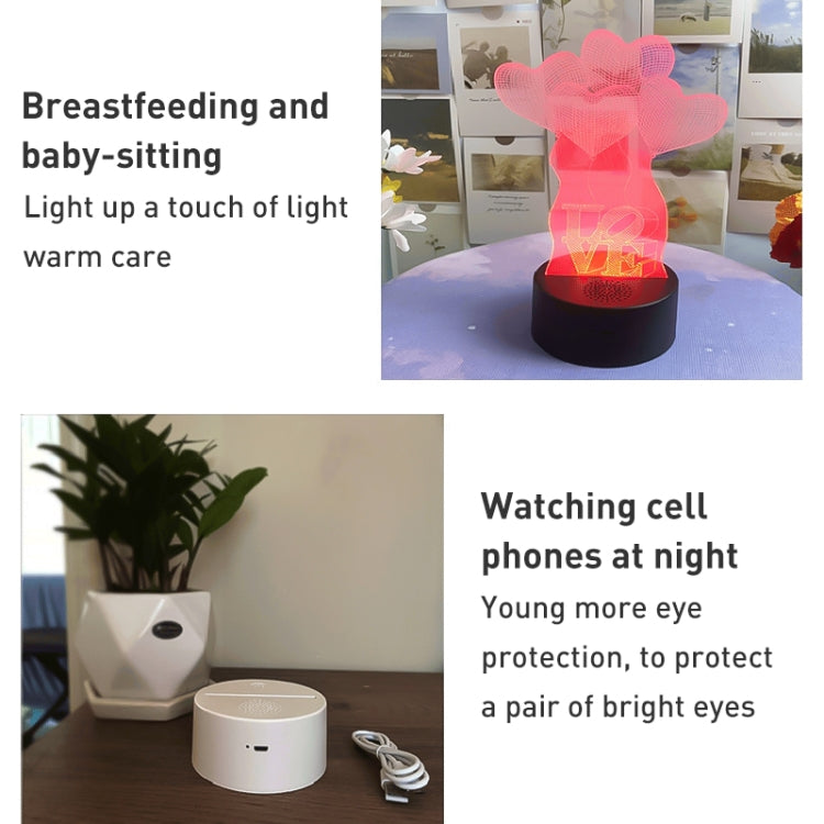 A189 LED Colorful 3D Night Light Bluetooth Speaker Base with Box(Black Square) - Desktop Speaker by buy2fix | Online Shopping UK | buy2fix