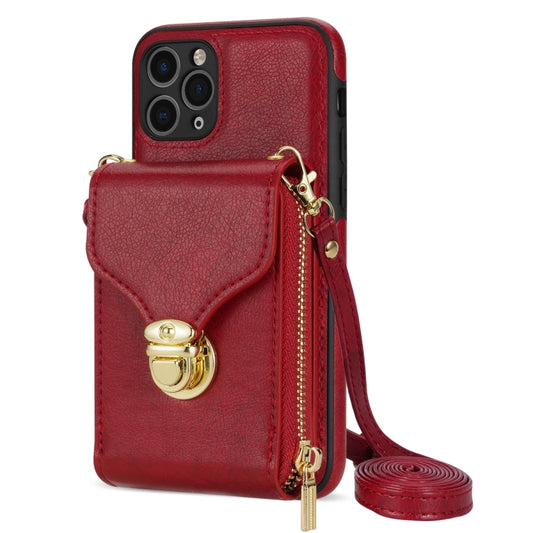 For iPhone 11 Pro Zipper Hardware Card Wallet Phone Case(Red) - iPhone 11 Pro Cases by buy2fix | Online Shopping UK | buy2fix