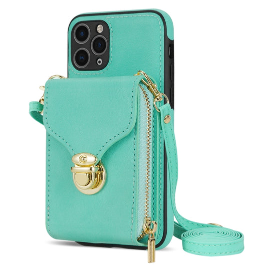 For iPhone 11 Pro Zipper Hardware Card Wallet Phone Case(Mint Green) - iPhone 11 Pro Cases by buy2fix | Online Shopping UK | buy2fix