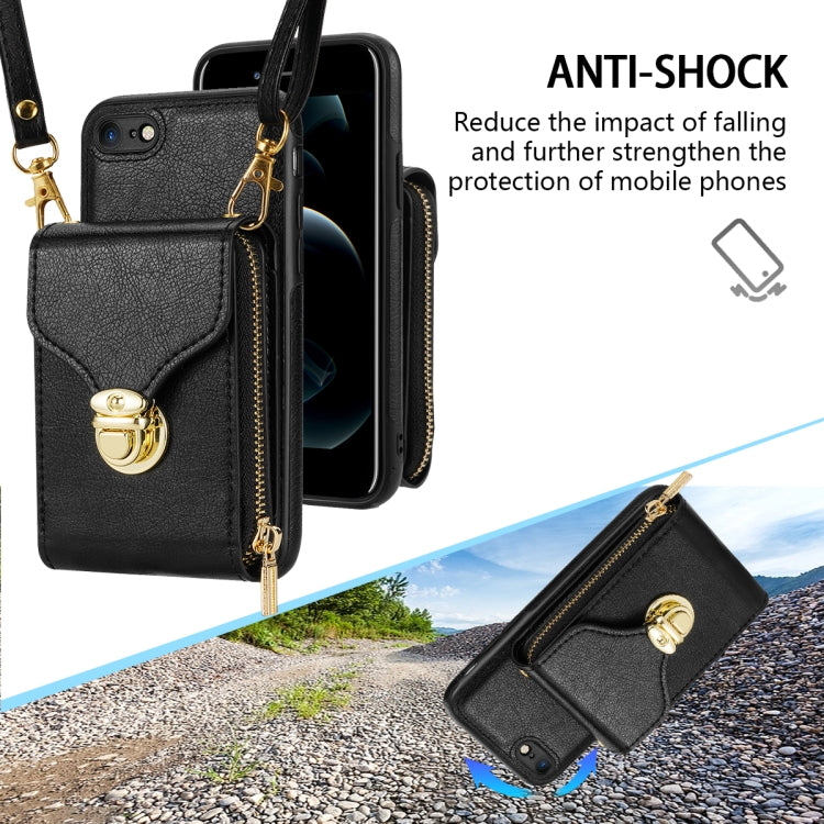 For iPhone 6s Plus / 6 Plus Zipper Hardware Card Wallet Phone Case(Black) - More iPhone Cases by buy2fix | Online Shopping UK | buy2fix