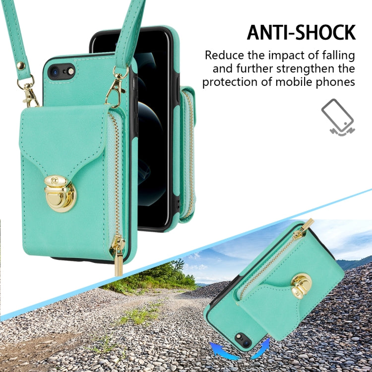 For iPhone 6s / 6 Zipper Hardware Card Wallet Phone Case(Mint Green) - More iPhone Cases by buy2fix | Online Shopping UK | buy2fix