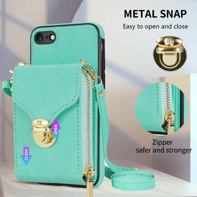 For iPhone 6s / 6 Zipper Hardware Card Wallet Phone Case(Mint Green) - More iPhone Cases by buy2fix | Online Shopping UK | buy2fix