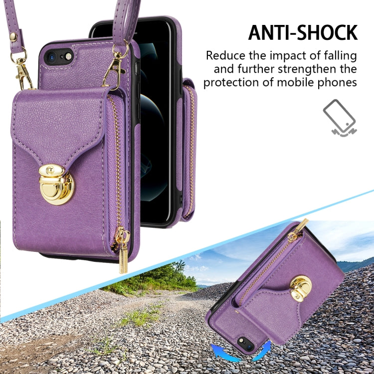 For iPhone 6s / 6 Zipper Hardware Card Wallet Phone Case(Purple) - More iPhone Cases by buy2fix | Online Shopping UK | buy2fix