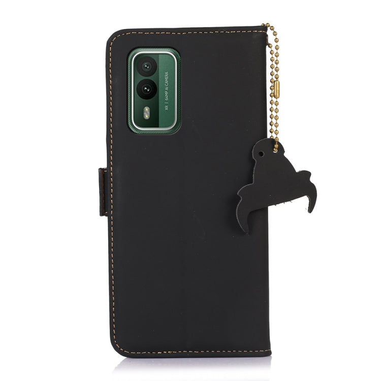 For Nokia XR21 Genuine Leather Magnetic RFID Leather Phone Case(Black) - Nokia Cases by buy2fix | Online Shopping UK | buy2fix