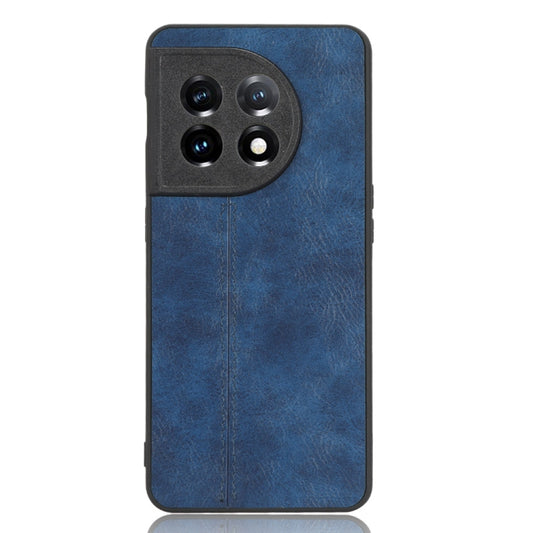 For OnePlus 11 5G Sewing Cow Pattern Skin PC + PU + TPU Phone Case(Blue) by buy2fix