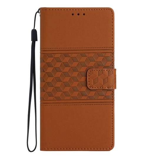 For TCL 40 SE Diamond Embossed Skin Feel Leather Phone Case with Lanyard(Brown) by buy2fix