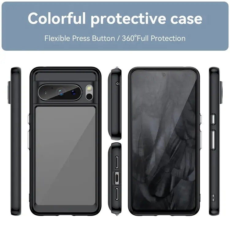For Google Pixel 8 Pro Colorful Series Acrylic + TPU Phone Case(Black) by buy2fix