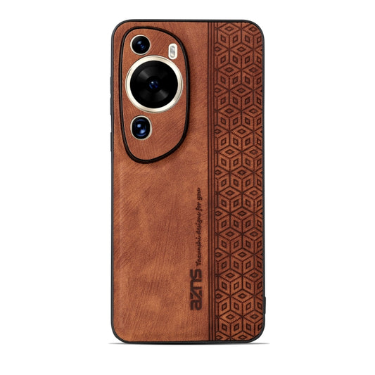 For Huawei P60 Art AZNS 3D Embossed Skin Feel Phone Case(Brown) - Huawei Cases by AZNS | Online Shopping UK | buy2fix