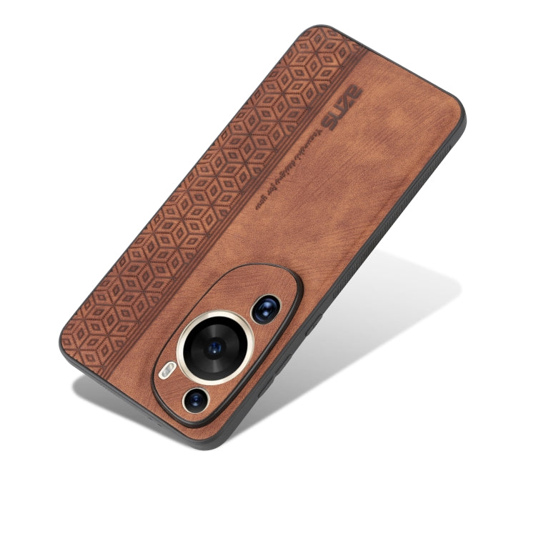 For Huawei P60 Art AZNS 3D Embossed Skin Feel Phone Case(Brown) - Huawei Cases by AZNS | Online Shopping UK | buy2fix