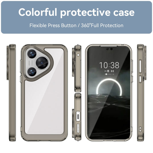 For Huawei Pura 70 Colorful Series Acrylic + TPU Phone Case(Transparent Grey) by buy2fix