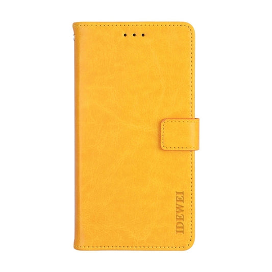 For Blackview A85 idewei Crazy Horse Texture Leather Phone Case with Holder(Yellow) by idewei