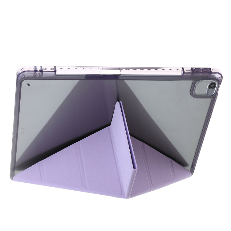 For iPad 10.2 2021 / 2020 / 10.5 Clear Acrylic Deformation Leather Tablet Case(Purple) - iPad 10.2 Cases by buy2fix | Online Shopping UK | buy2fix
