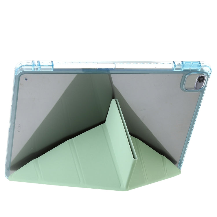 For iPad 10.2 2021 / 2020 / 10.5 Clear Acrylic Deformation Leather Tablet Case(Green) - iPad 10.2 Cases by buy2fix | Online Shopping UK | buy2fix