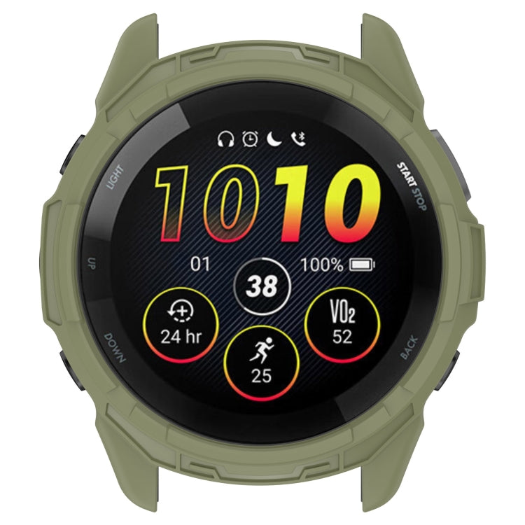 For Garmin Forerunner 265S Armor Hollow Watch Protective Case(Jungle Green) - Watch Cases by buy2fix | Online Shopping UK | buy2fix