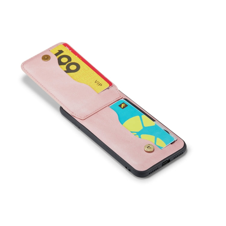For iPhone 7 Plus / 8 Plus Fierre Shann Crazy Horse Card Holder Back Cover PU Phone Case(Pink) - More iPhone Cases by FIERRE SHANN | Online Shopping UK | buy2fix