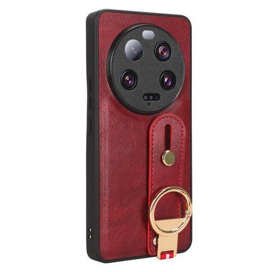 For Xiaomi 13 Ultra Wristband Leather Back Phone Case(Red) by buy2fix