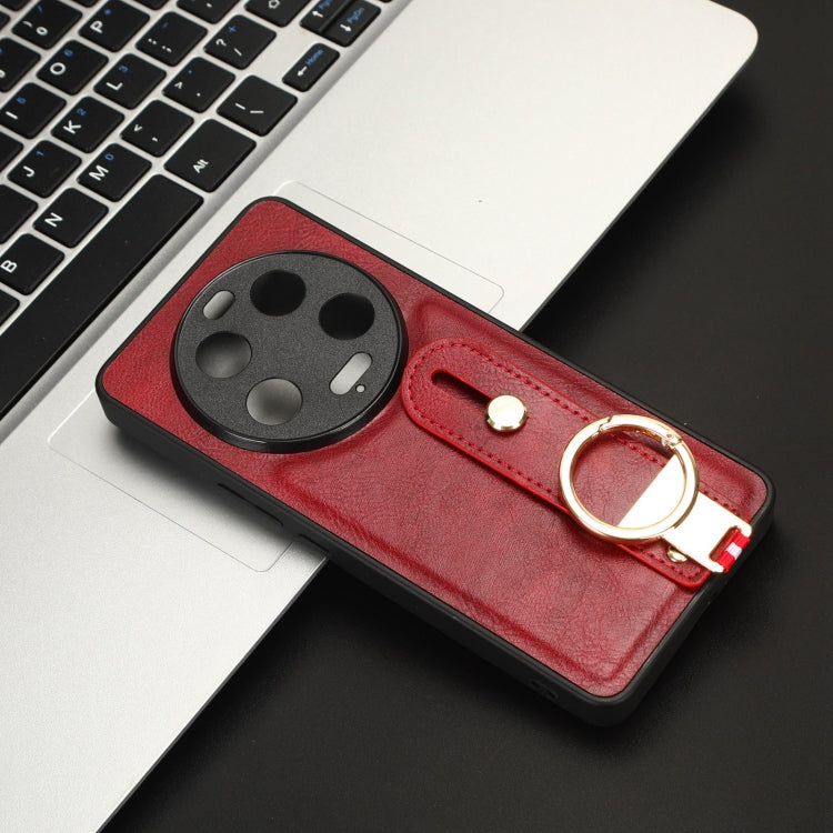 For Xiaomi 13 Ultra Wristband Leather Back Phone Case(Red) by buy2fix